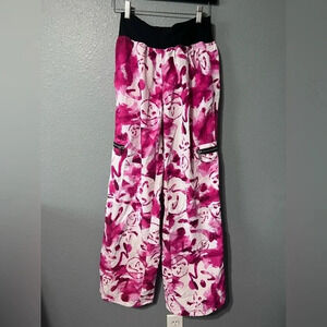 Zumba Sz LG Cargo Athletic Pants Joggers Pink/White dance activewear NWT